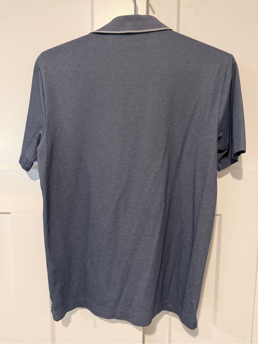 Theory Men's Slate Blue Polo with Contrast Trim - Picture 3 of 3
